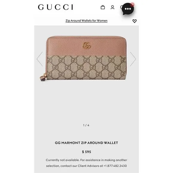Authentic Gucci GG PINK MARMONT ZIP AROUND WALLET - Picture 8 of 8